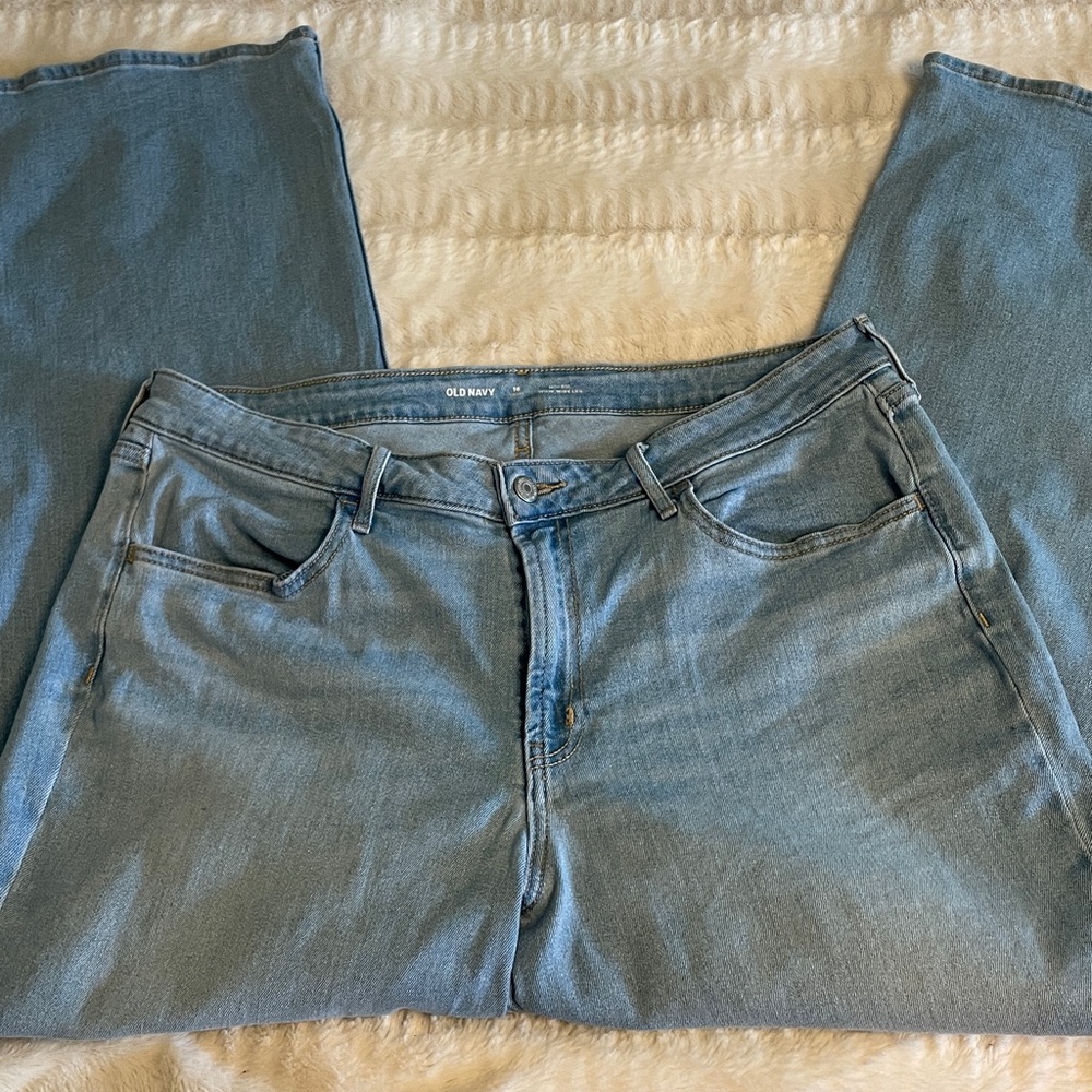 Old Navy High Rise Wow Wide Leg Size 16 Light Wash No Stains or Flaws - Picture 2 of 6
